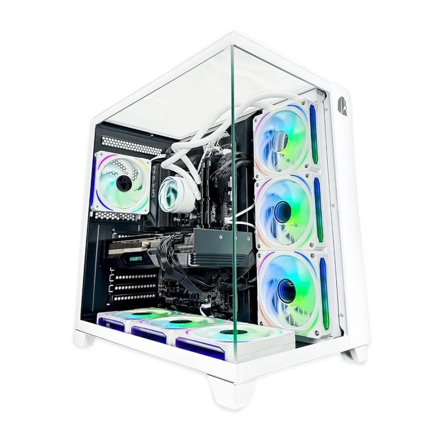 NitroPC - Pack Nitro Plus | PC Gaming Completo (Intel i9 12900K 16/24 5.2GHz, RTX 5070 12GB, RAM 32GB, M2 2TB, Windows 11, RGB | WiFi, Monitor Curvo 27", Teclado, ratón, Cascos) PC sobremesa (Blanco)