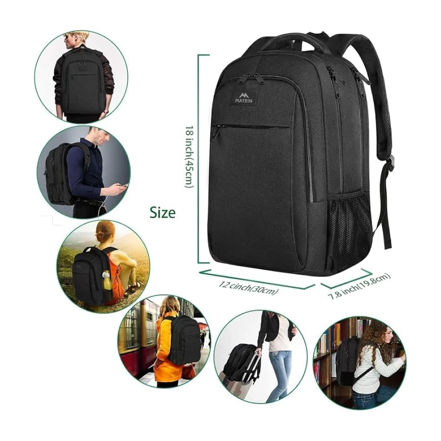MATEIN Mochila Portatil Hombre Impermeable, Mochila Ordenador Portatil 15.6