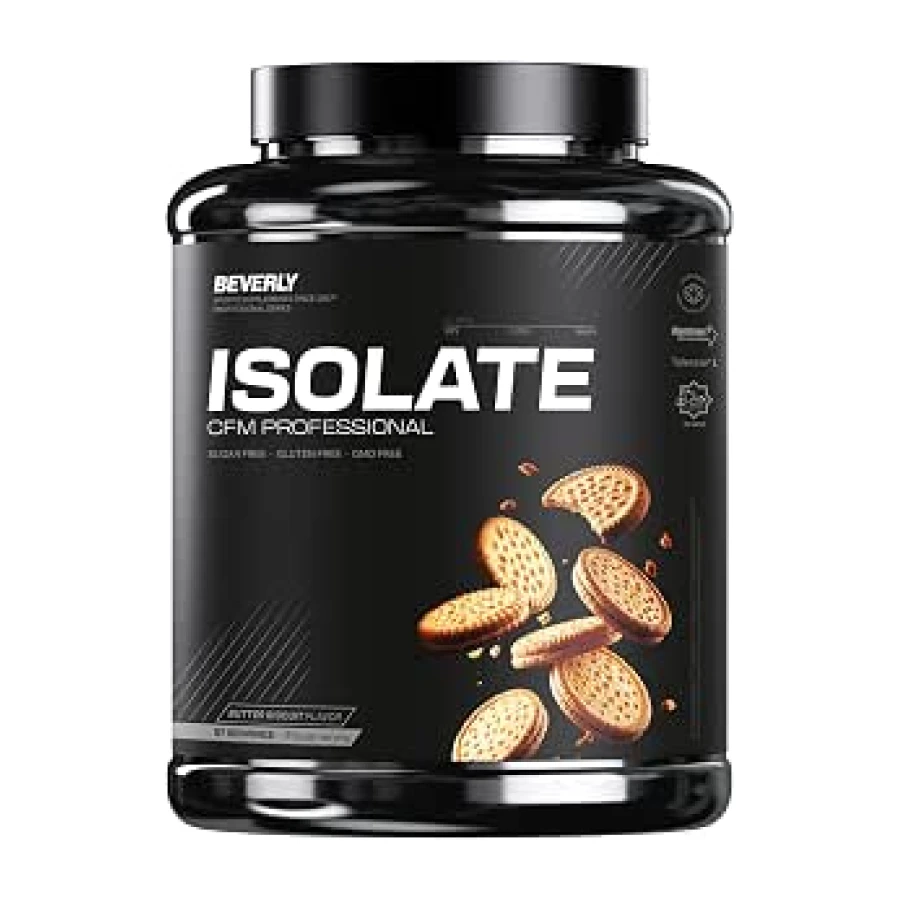 Beverly ISOLATE CFM – Proteína Aislada de Suero Premium (Whey Isolate) | 30 g Proteína | Baja en Lactosa y Sin Azúcares Añadidos | 58 Servicios | Desarrollo Muscular (2 Kg, Chocolate Cookies)