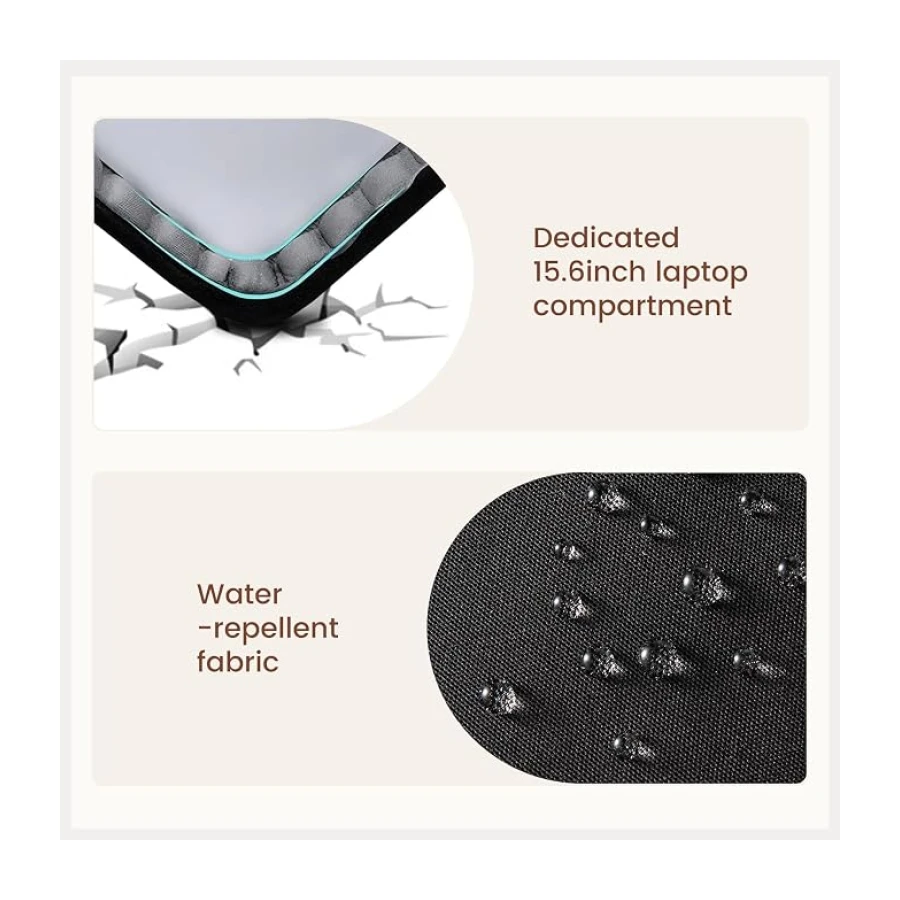 LOVEVOOK Mochila para portátil para mujeres con bolsillo para taza de gran capacidad, de 15,6 pulgadas, bolsa impermeable para trabajo, negocios, universidad, profesora.