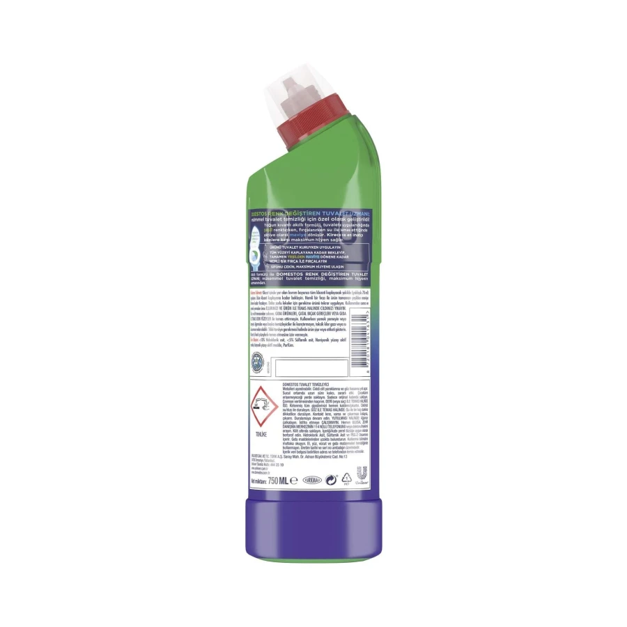 Domestos Tuvalet Temizleyici Renk Değiştiren Tuvalet Uzmanı Kireç Çözücü 750 ml 1 Adet
