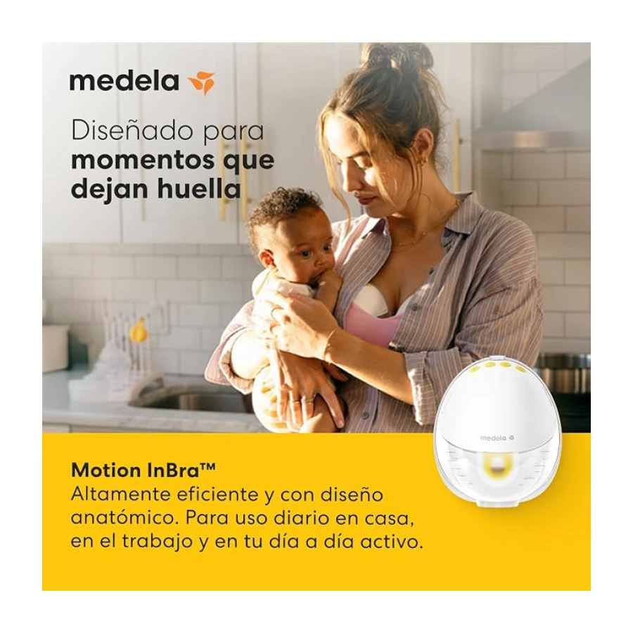 Medela Motion InBra Sacaleches eléctrico portátil + Bolsa de Almacenamiento – Altamente eficiente, diseñado para ofrecer un rendimiento fiable y una gran comodidad. Fácil de usar y discreto