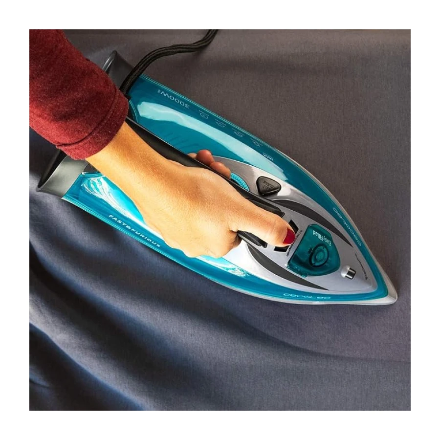 Cecotec Plancha Ropa Vapor Fast&Furious 5040 Absolute. 3000 W, Vapor 65 g/min, Golpe de vapor 230 g/min, Suela Turbo Slide, Modo ECO, Sistema de seguridad autoapagado, Antigoteo