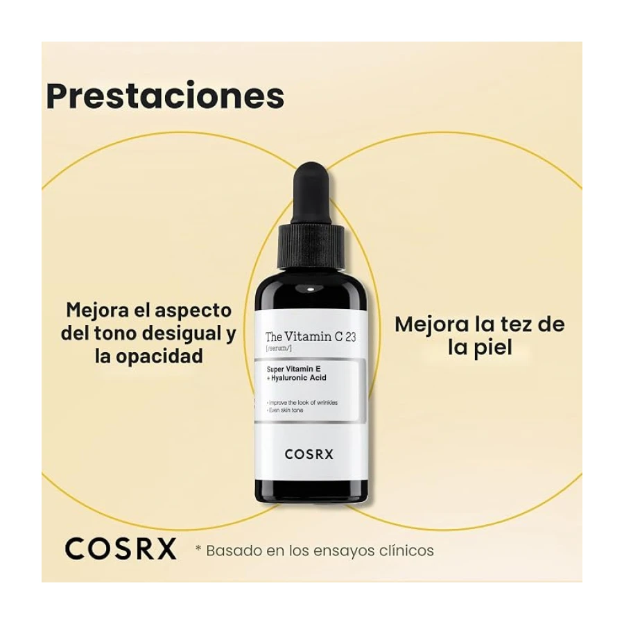 COSRX Suero puro de vitamina C 23% con vitamina E (ácido ascórbico) y ácido hialurónico, suero facial hidratante, reduce las líneas finas, 0,7oz/20 g, cuidado de la piel coreana