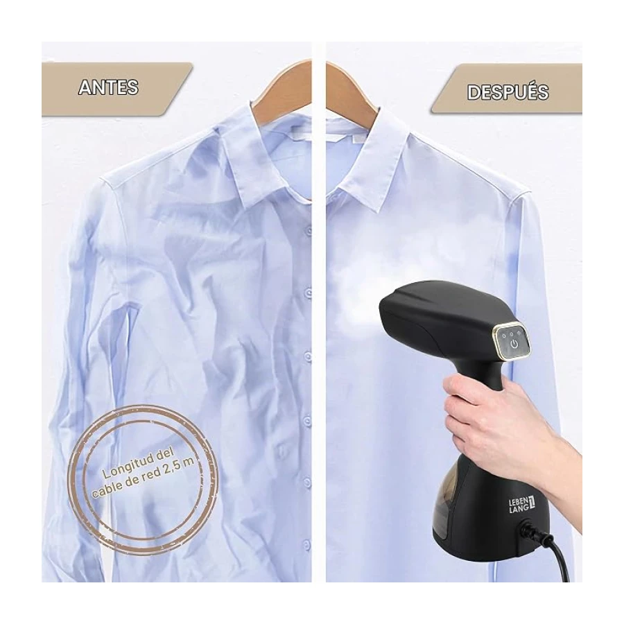 LEBENLANG Plancha Vertical Vapor 1500W - 25g/min & 300ml con Guante