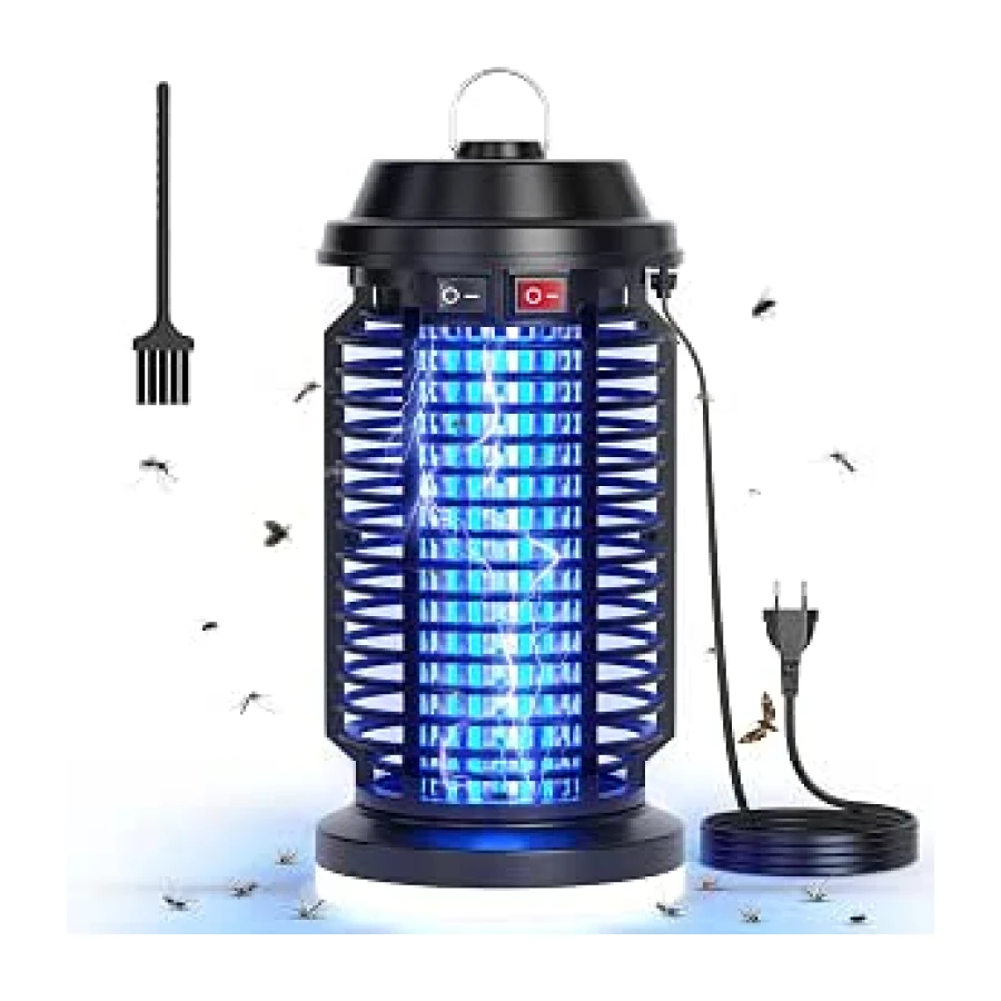 YISSVIC Lampara Antimosquitos Electrico Mata Mosquitos Electrico 4200V +15W UV Lámpara Antimosquitos IPX4 Impermeable para Interior y Exterior