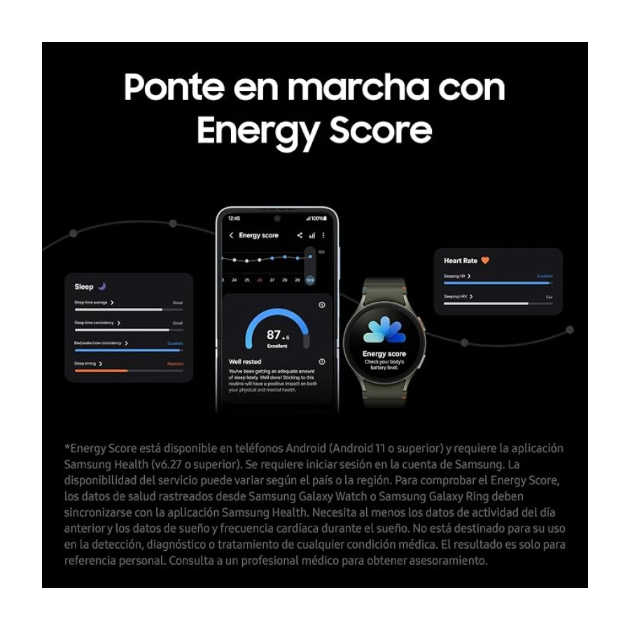 Samsung Galaxy Watch7 Bluetooth + Correa - Smartwatch 40mm, Control de Salud, Seguimiento Deportivo, Verde (Versión Española)