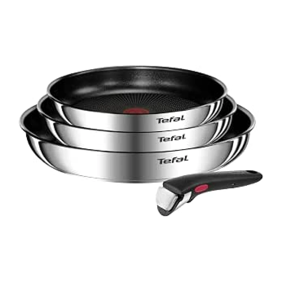 Tefal Ingenio Emotion - Juego de 3 Sartenes, Acero inoxidable