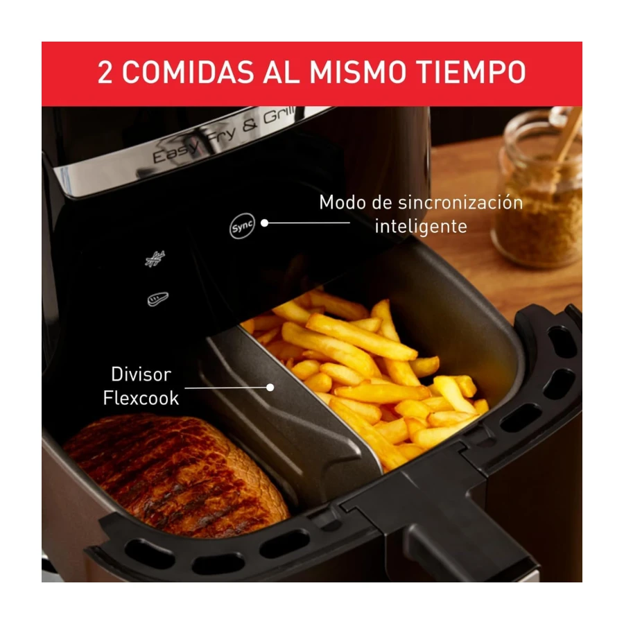 Moulinex Easy Fry & Grill XXL, Freidora de aire, Capacidad 6,5 L, 8 Programas Automáticos EZ801810ES