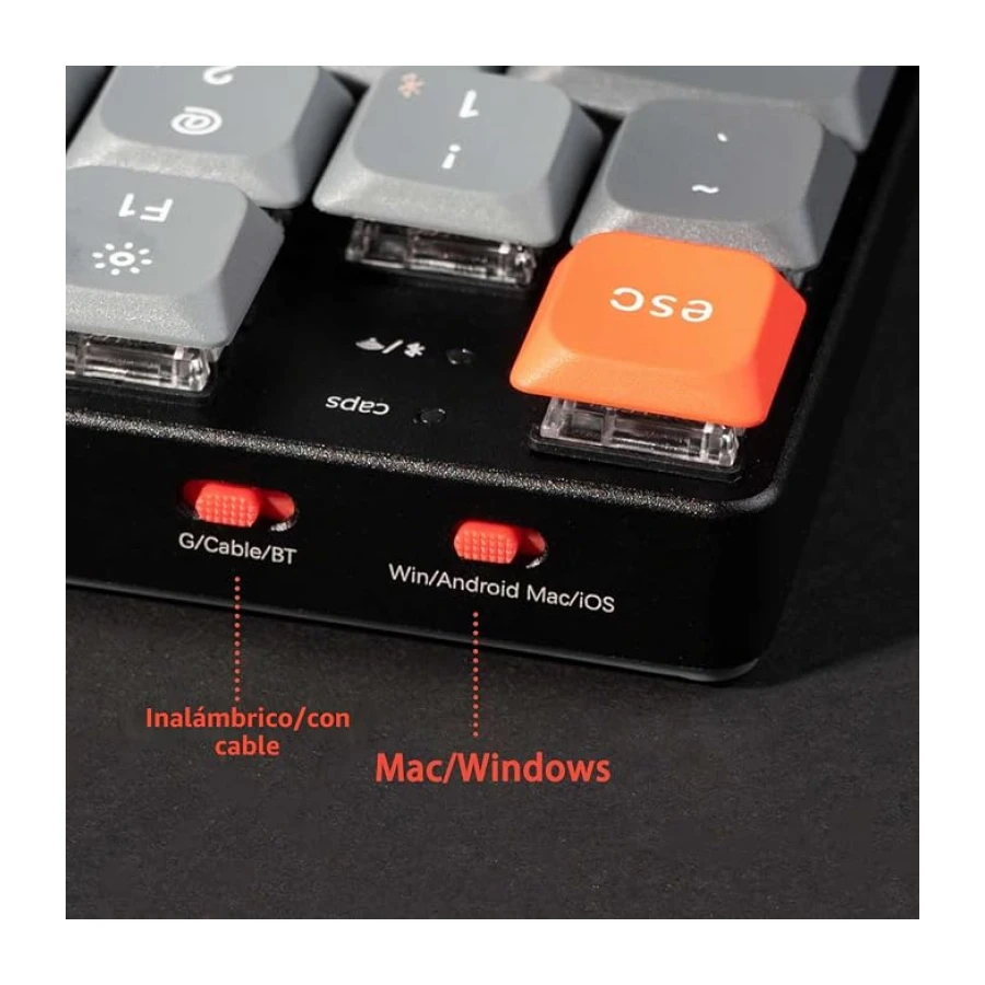 Keychron K1 MAX 80% Teclado Mecánico Inalámbrico Delgado Personalizado, 2.4GHz Conexión Bluetooth por Cable QMK/Via Programable, Hot-Swap Interruptores Gateron Marrón para Mac/Windows/Linux-ES Layout