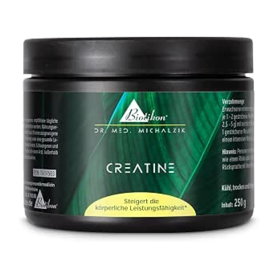 Creatina en polvo Dr. Michalzik, monohidrato de creatina, 250 g en polvo | 2500 – 5000 mg de creatina monohidrato • producción alemana propia • sin aditivos