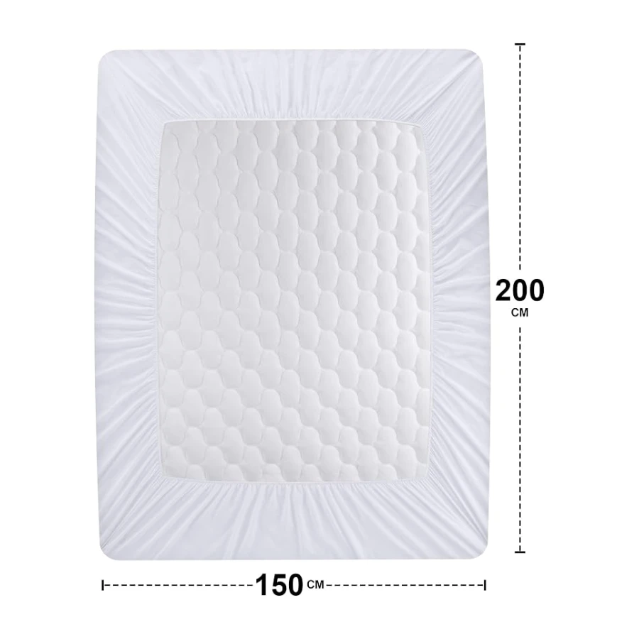 Protector Colchon Impermeable 150x200 cm, Acolchado Cubrecama Funda colchon