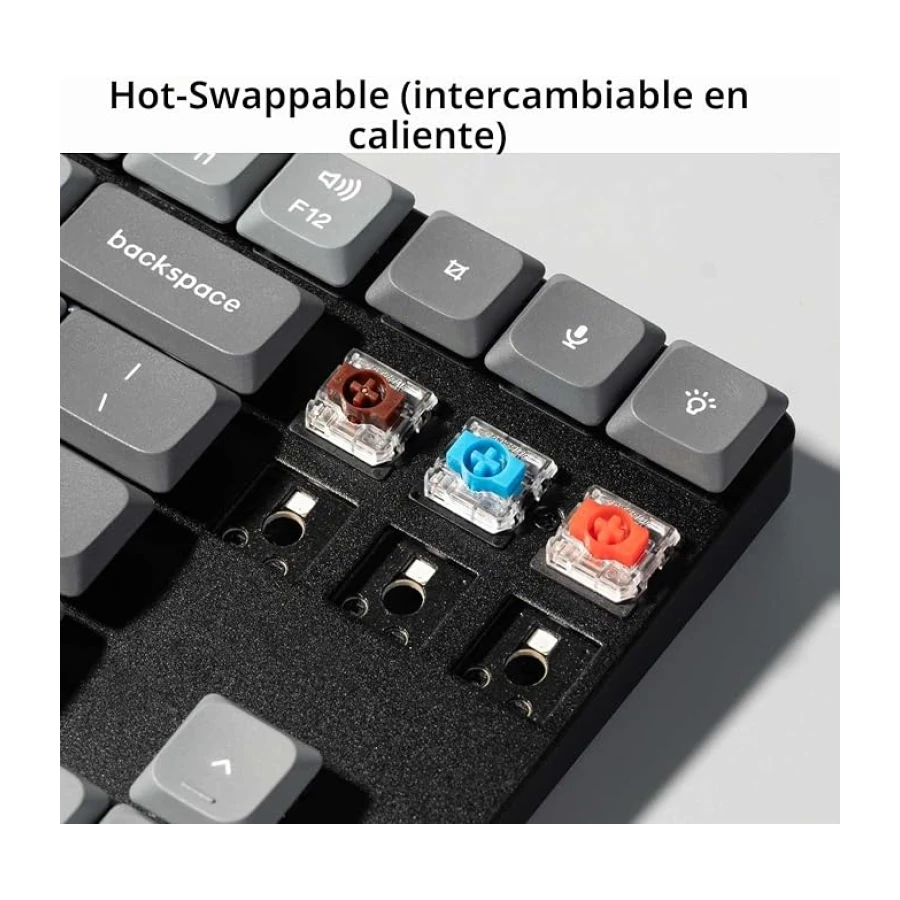 Keychron K1 MAX 80% Teclado Mecánico Inalámbrico Delgado Personalizado, 2.4GHz Conexión Bluetooth por Cable QMK/Via Programable, Hot-Swap Interruptores Gateron Marrón para Mac/Windows/Linux-ES Layout