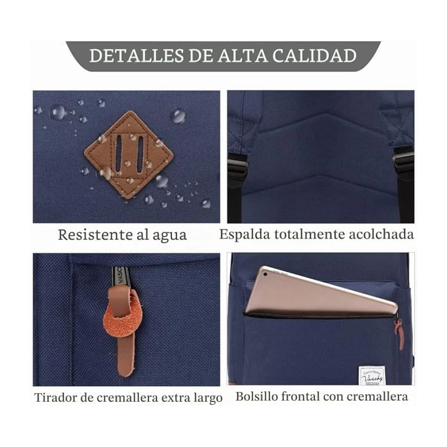 VASCHY Mochila Escolar 23L para Adolescente Universidad Uso Casual Viaje