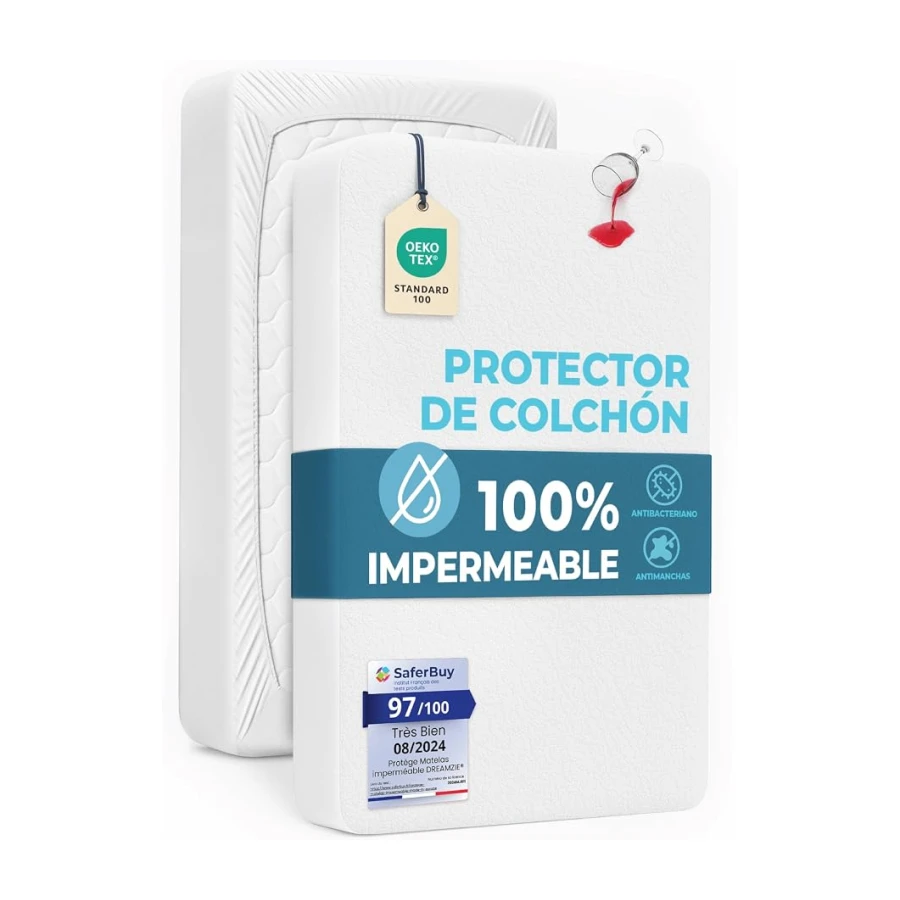 Dreamzie - Protector Colchón 150x200 - Cubre Colchon Impermeable