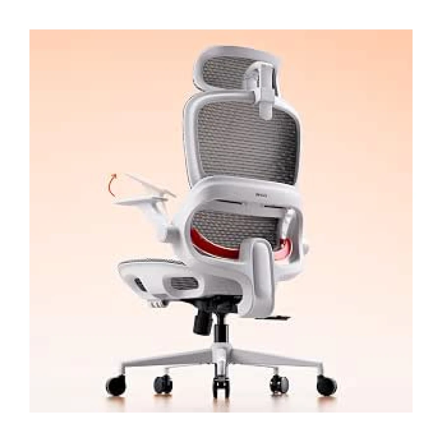 SIHOO B100 Silla de Oficina Malla, Soporte Lumbar Adaptable, 136kg, Blanco | Reposacabezas Ancho Ajustable, Reposabrazos Abatibles, Respaldo Malla Completa Transpirable,Bloqueo Inclinación 3 Velocidades