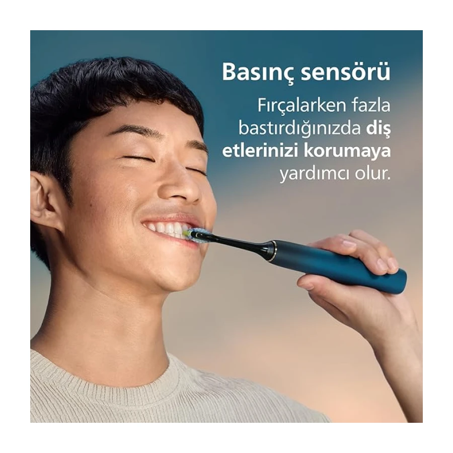 Philips Sonicare DiamondClean 9000 Şarjlı Diş Fırçası, 4 Temizlik Modu, Basınç Sensörü, Seyahat Kabı ve Uygulama Desteği, Lacivert Geçişli, HX9911/88