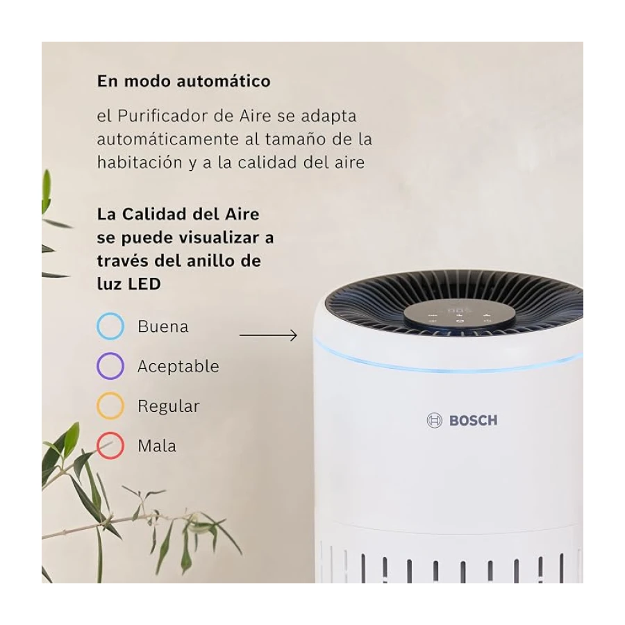 Bosch Air 2000, Purificador de aire, Para estancias de hasta 37,5 m²