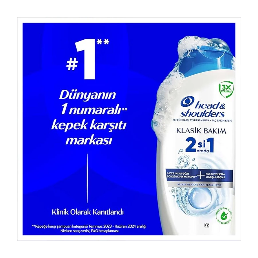 Head & Shoulders Klasik Bakım 2'si 1 Arada Kepeğe Karşı Etkili Şampuan 300ml