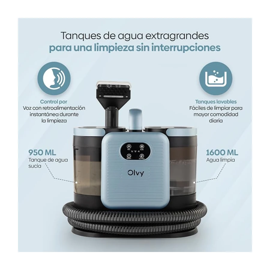 Olvy Aspirador De Tapicerías Lava Alfombras Elimina Manchas Al Instante | | 1 Sistema | Edición PRO Vapor | Sofás Y Coches | Limpieza Profunda | Equipo Para Limpiar Textiles