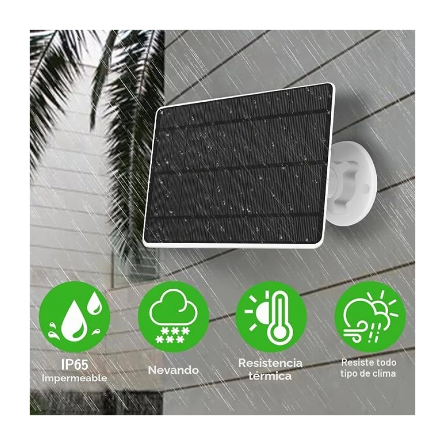 Panel Solar para Cámara de Seguridad 5W, con Micro USB y Puerto USB-C