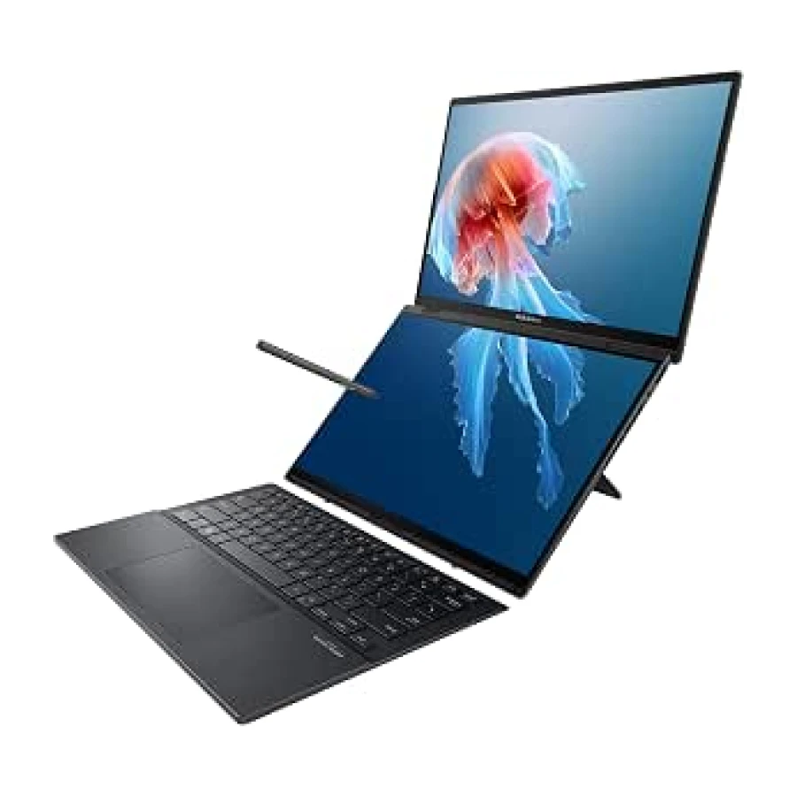 ASUS - Ordenador portátil Zenbook Duo, Doble Pantalla táctil OLED 3K 120Hz, Certificado Intel EVO, procesador Intel Core Ultra 9 185H, Tarjeta gráfica Intel ARC, 32 GB de RAM, 1 TB SSD, Windows 11