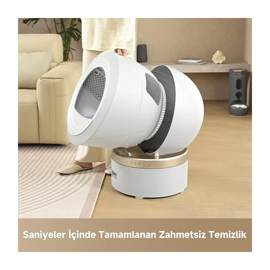 MOVA MeowgicPod LR10 Prime Akıllı Kedi Tuvaleti, 15 Güne Kadar Temizlik Gerektirmez, Çift Hazneli Sistem, Kolay Temizleme, Uygulama ile Uzaktan Kontrol