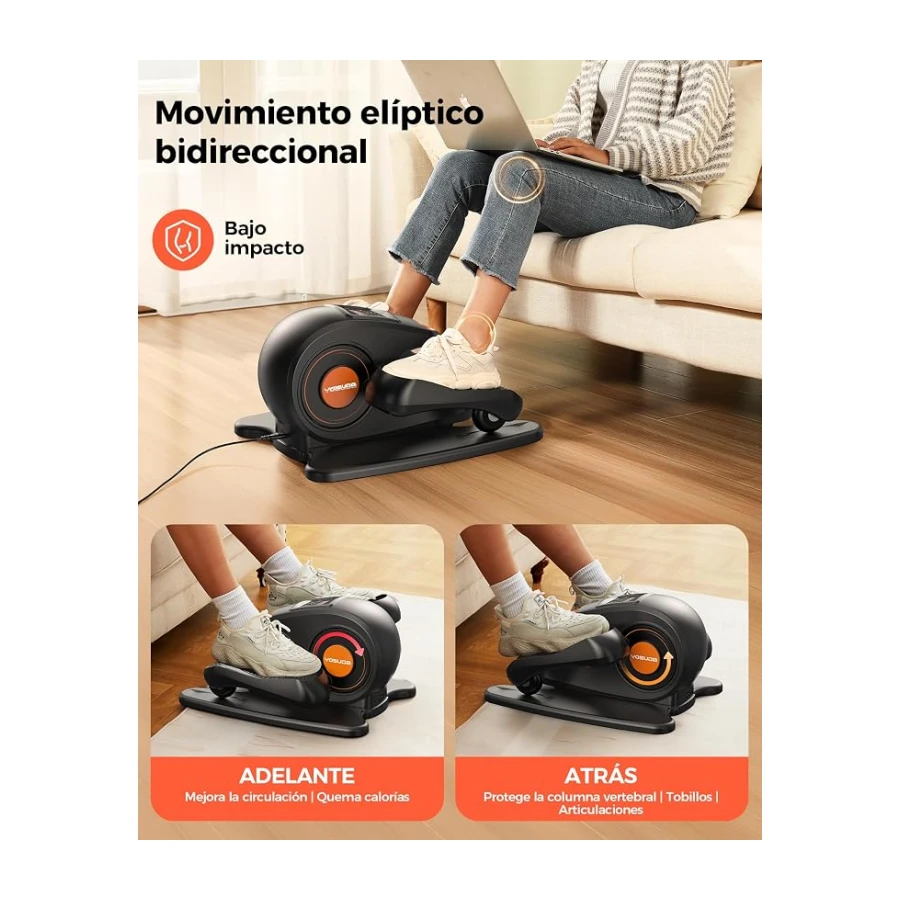 YOSUDA 2026 Mini Eliptica Electrica, Masaje Pies 3D, Pedales Electricos Personas Mayores & Oficina Ultra Silenciosa, 10 Velocidades, Plug & Play para Mayores & Oficina, Pedaleador para Ancianos