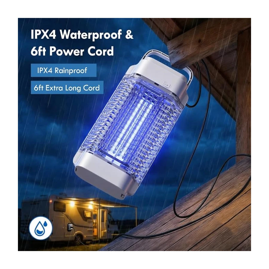 Mata Mosquitos electrico, lampara antimosquitos,Matamoscas eléctrico UV de 4200 V y 18 W, Captura Doble eficaz: luz UV + Efecto térmico, Amplio Alcance de 140㎡,para Interiores y Exteriores