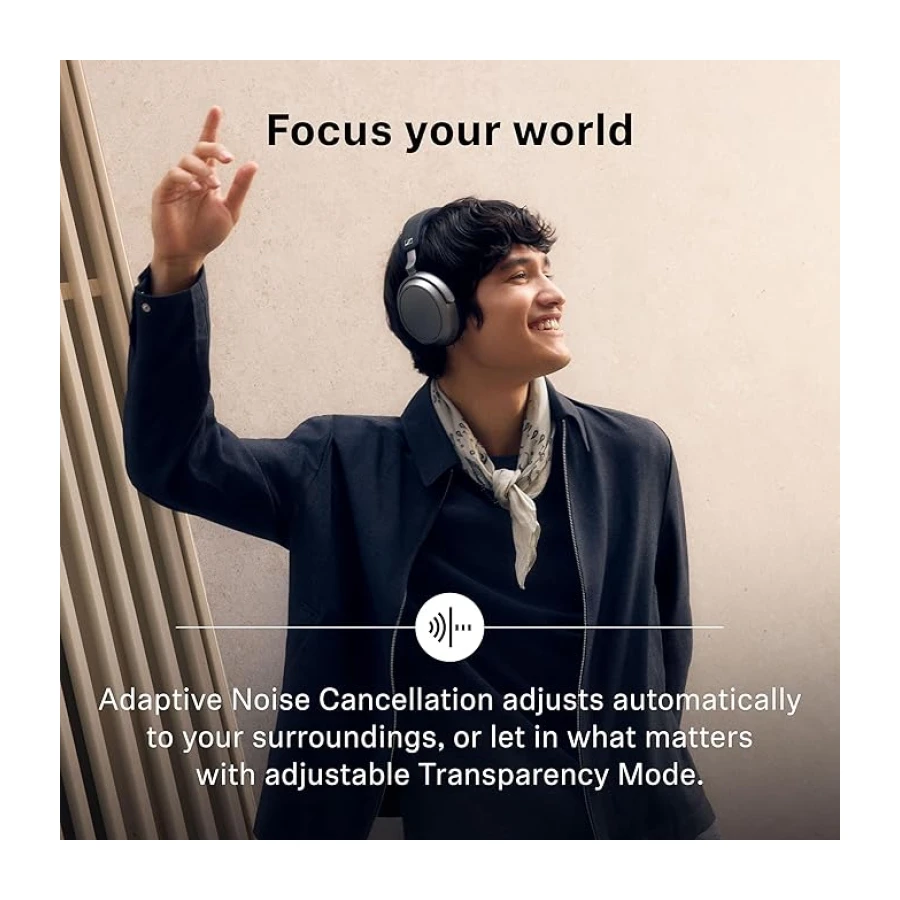 Sennheiser Auriculares Momentum 4 Wireless: Auriculares Bluetooth para Llamadas nítidas con cancelación de Ruido adaptativa, 60 Horas de duración de la batería, Sonido Personalizable - Grafito