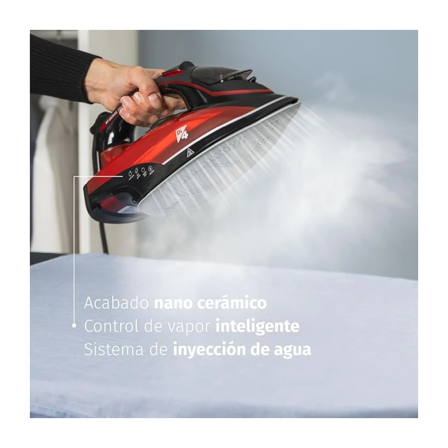 Di4 Vapore Stiro Performance Plancha de Vapor de 3200W, Golpe de Vapor 220 g, Sistema Antical 3 en 1, Sensor Táctil, Control Inteligente de Vapor, Suela Diamond 4D y Función Anti-Brillo