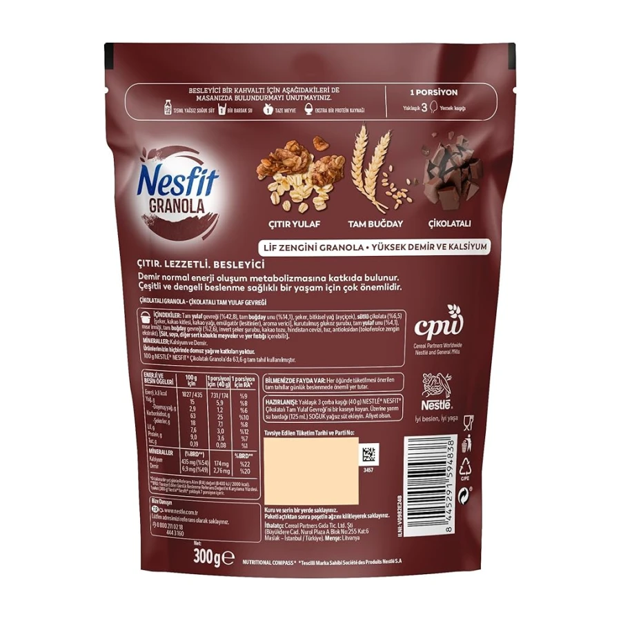 Nestle Nesfit Çikolatalı Granola 300g
