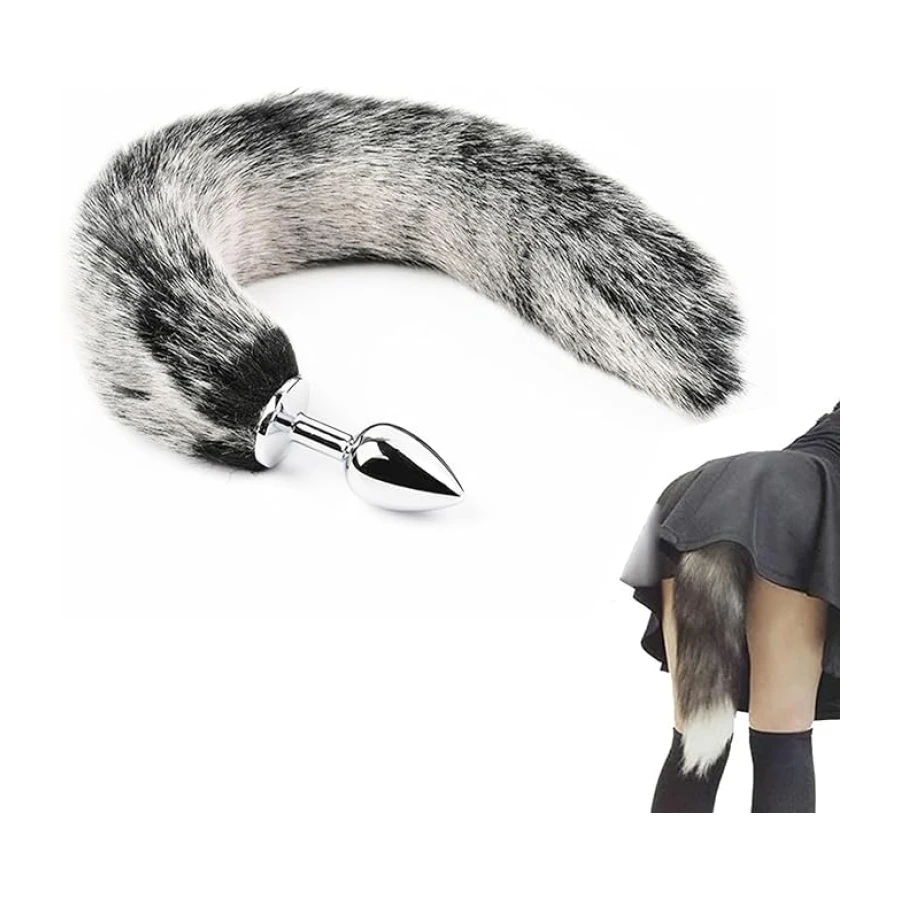 inoxidable Butt Plug Plug anal con cola de zorro Fox de Fetiche Tail para SM parte Disfraz Cosplay Party Tope Ano Sex juguete Punta Cónica