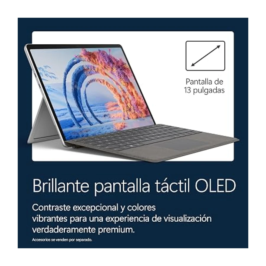 Microsoft Surface Pro, 13" | Snapdragon X2 Elite | 16GB RAM, 1TB SSD | 13" OLED Touchscreen | Copilot+ PC | Platino | Windows 11 Home | Último Modelo (12a edición)
