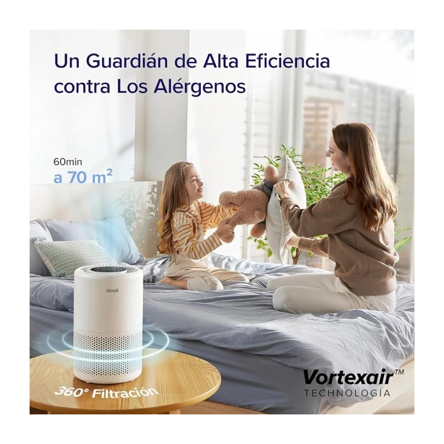 Levoit Purificador de Aire Silencioso 24dB, Inteligente, ALEXA, Core 200S
