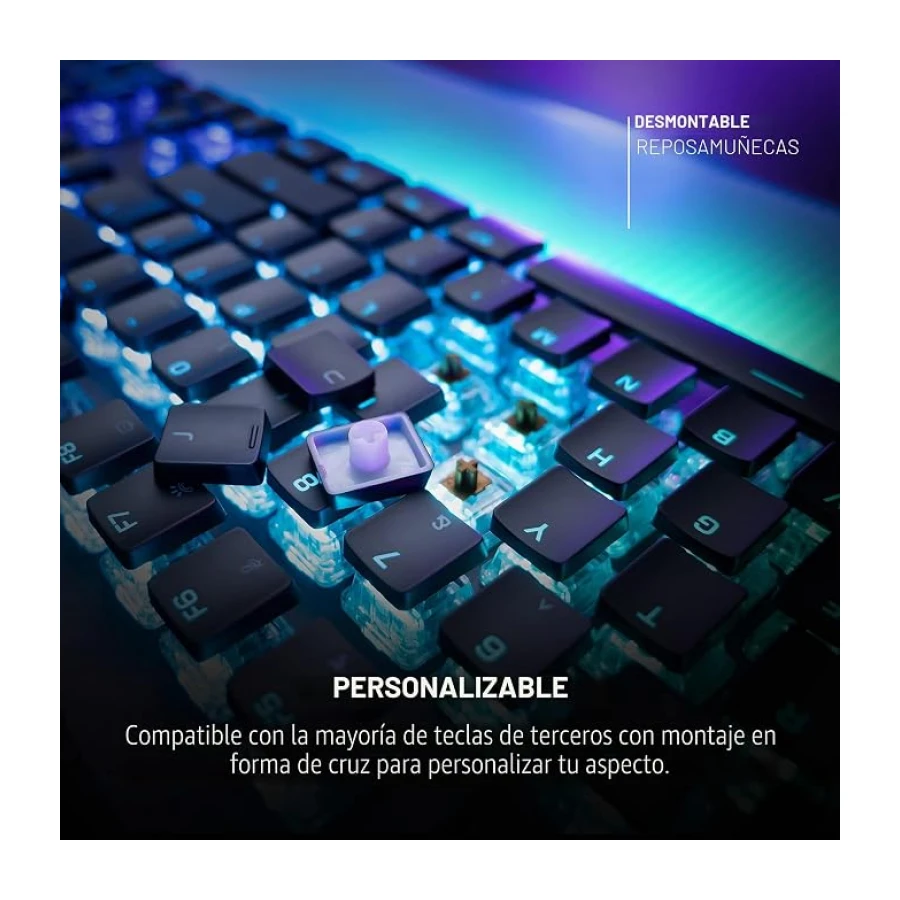 ROCCAT Vulcan II Max - Teclado óptico mecánico RGB personalizables con interruptores lineales táctiles Titan II y placa de aluminio