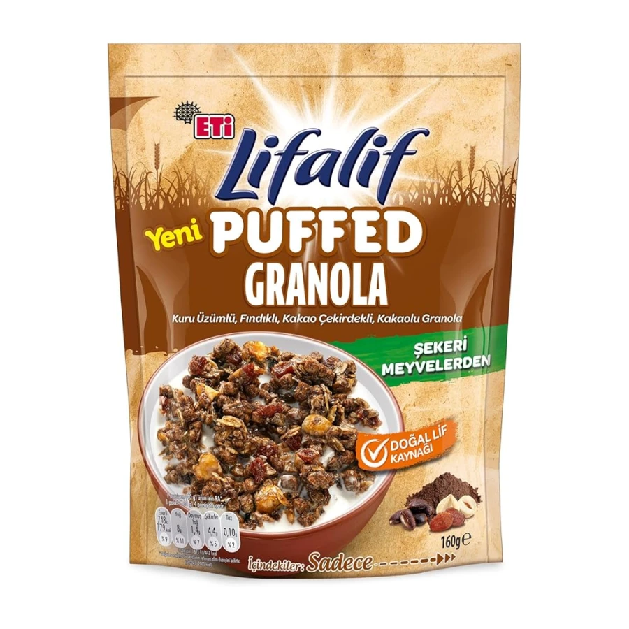 Eti Lifalif Puffed Kakaolu Granola 160 g