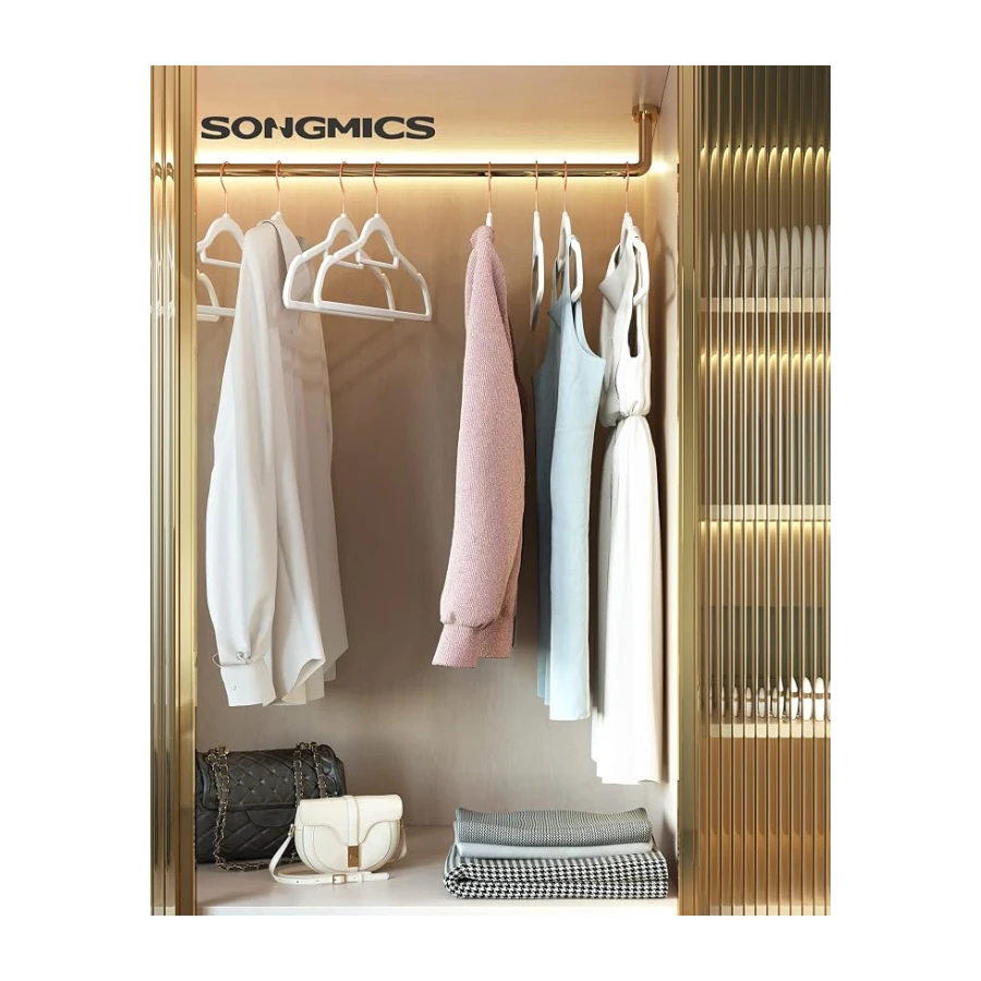 SONGMICS Perchas de Terciopelo, Paquete de 50, Antideslizantes