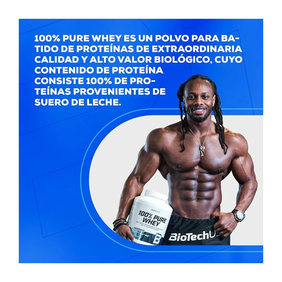BioTechUSA 100% Pure Whey | Complejo de proteína de suero | Con BCAA y L-glutamina | Enzimas de bromelina | Bajo contenido en azúcar | Sin gluten | 2 kg, Chocolate
