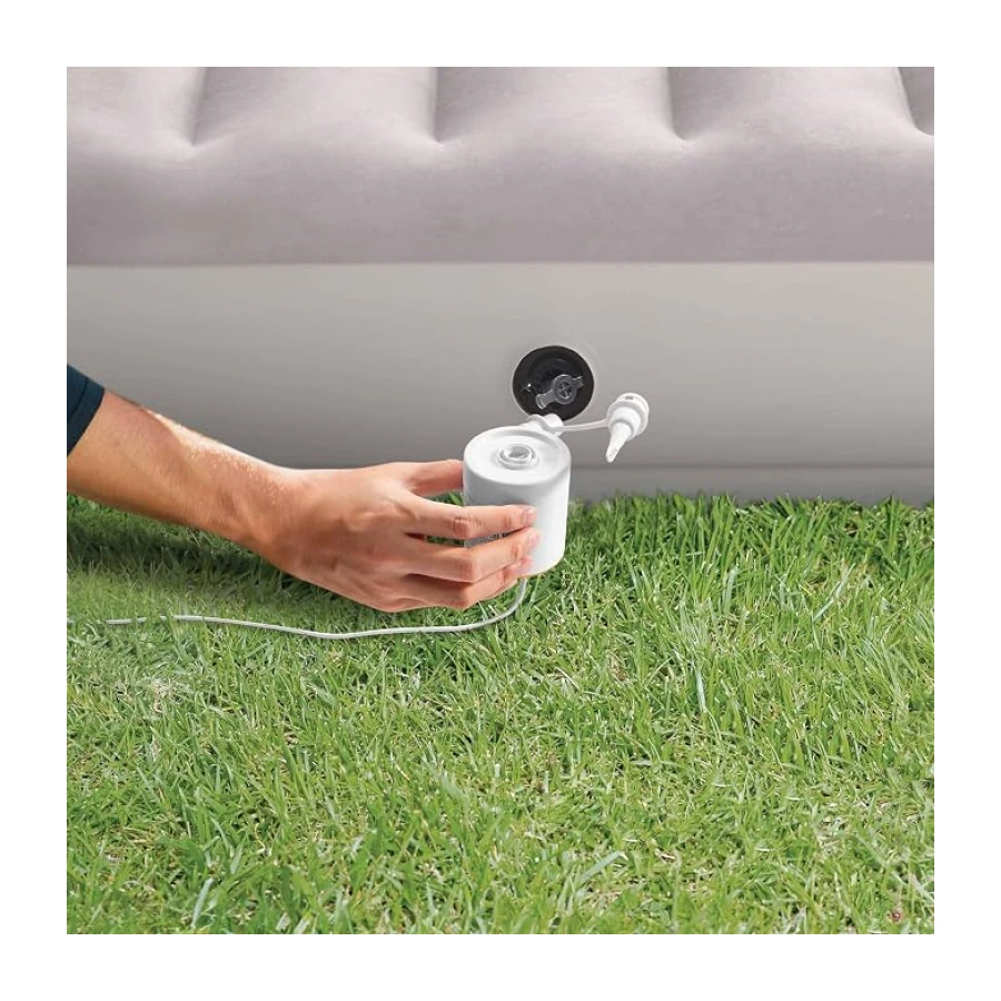 Intex, Colchón Hinchable Doble, Prestige Mid-Rise, 152x203 cm, Fiber-Tech, Cómodo y Estable, Superficie Suave y flocada, Hinchador eléctrico Incluido, Cama Inflable, Colchones inflables (64179)