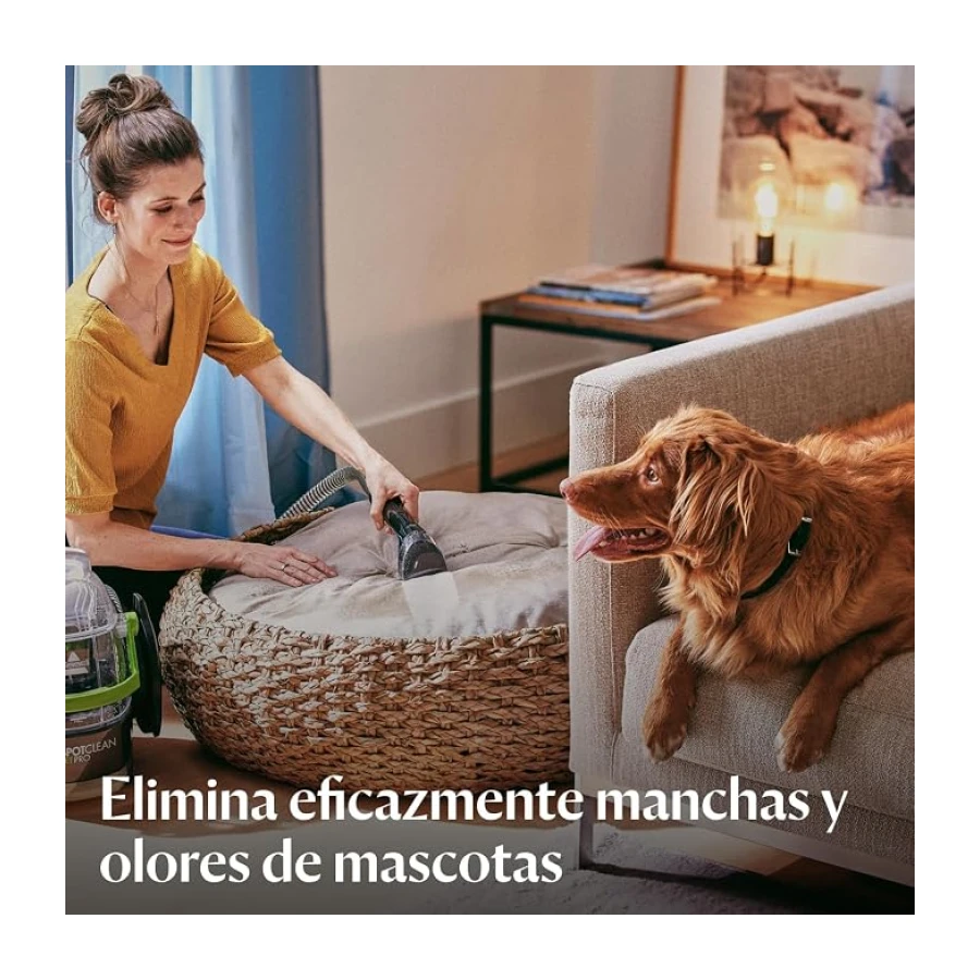 BISSELL SpotClean Pet Pro Aspiradora de Agua Tapicería 750W 15585 | Lava aspiradora ideal para dueños de mascotas, para alfombras, tapicería, sofá, auto y más