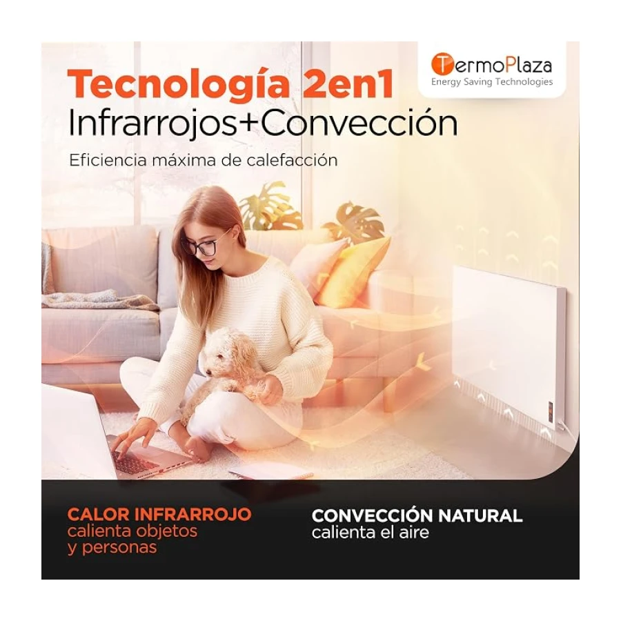 Termoplaza Radiador Infrarrojo WiFi 400 W hasta 10 m² Bajo Consumo