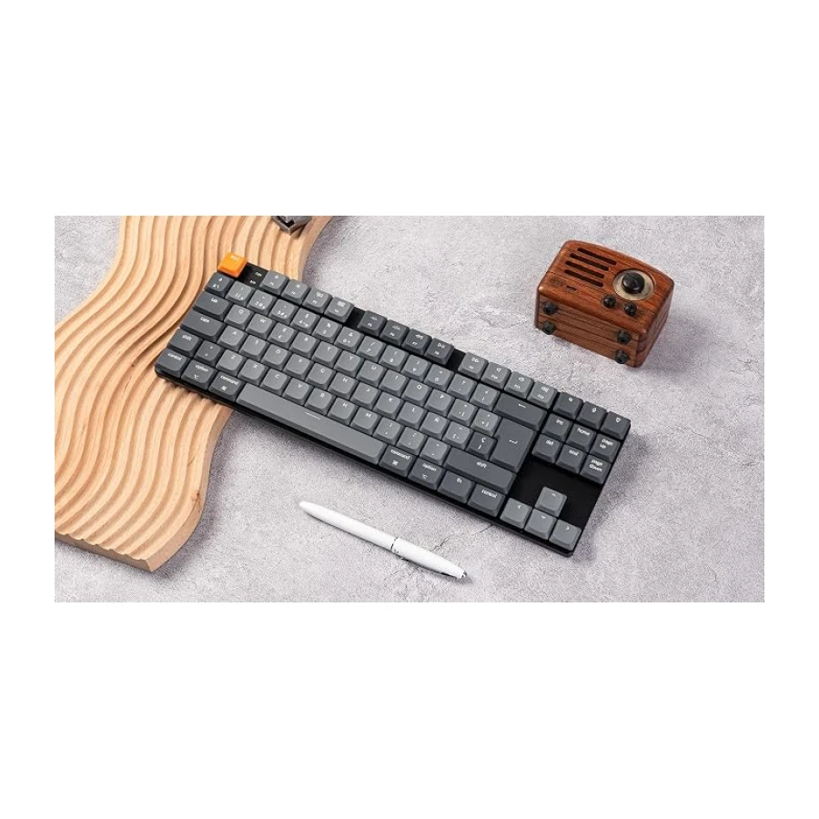 Keychron K1 MAX 80% Teclado Mecánico Inalámbrico Delgado Personalizado, 2.4GHz Conexión Bluetooth por Cable QMK/Via Programable, Hot-Swap Interruptores Gateron Marrón para Mac/Windows/Linux-ES Layout