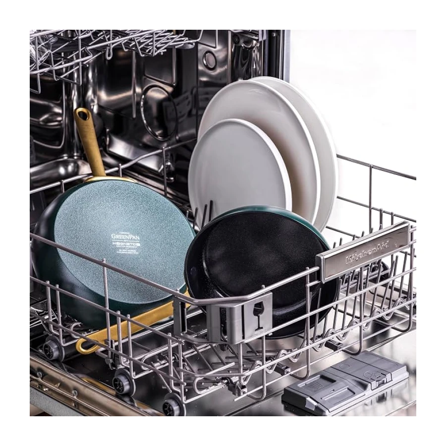 GreenPan Craft Juego de 3 Sartenes de Cerámica Antiadherente Saludable con Protector de Sartén,20 cm 24 cm & 28 cm,Sin PFAS,Mango de Acero Inoxidable,Inducción,Apto para Lavavajillas e Horno,Negro