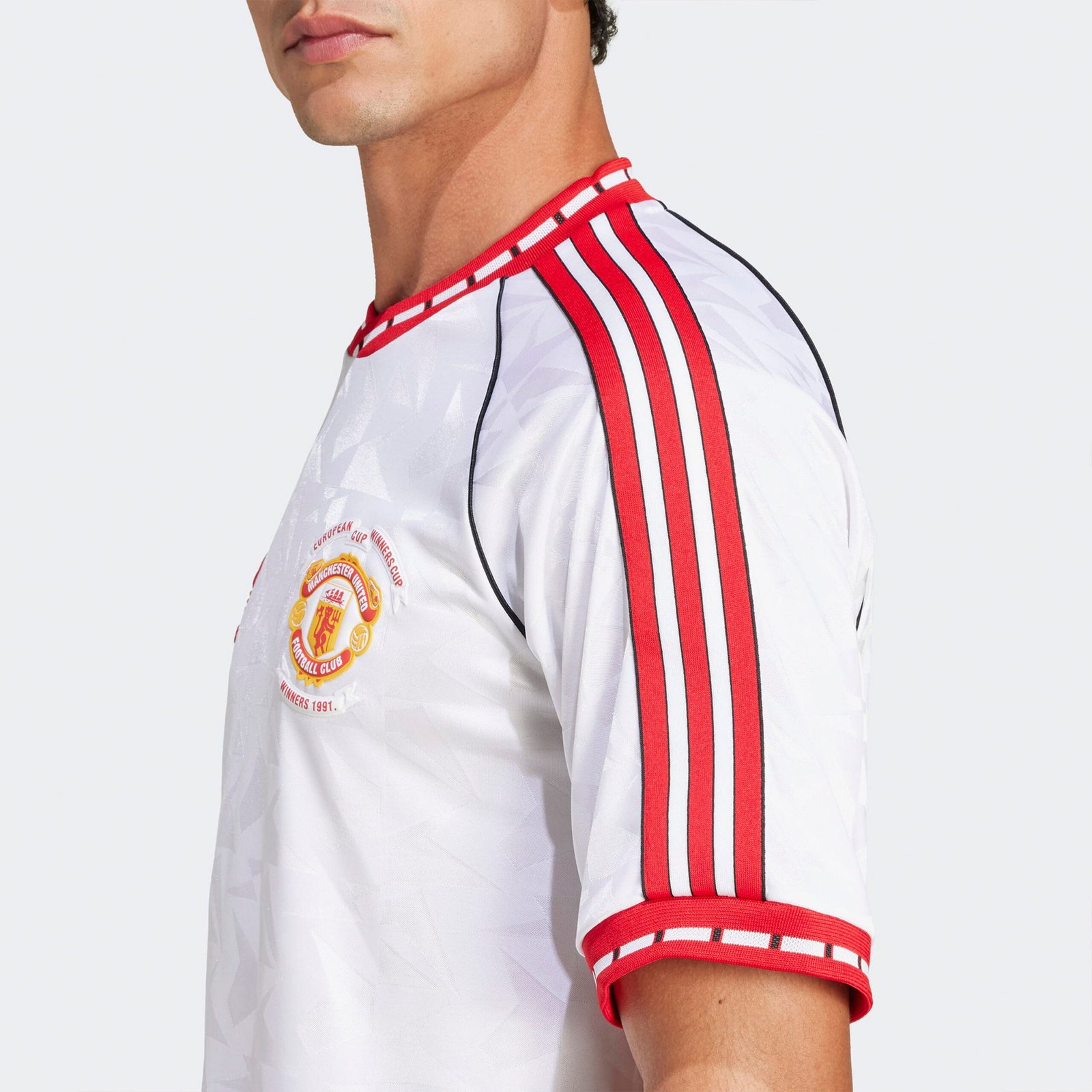 تی شرت مردانه آدیداس مدل Manchester United Retro White - تصویر 8