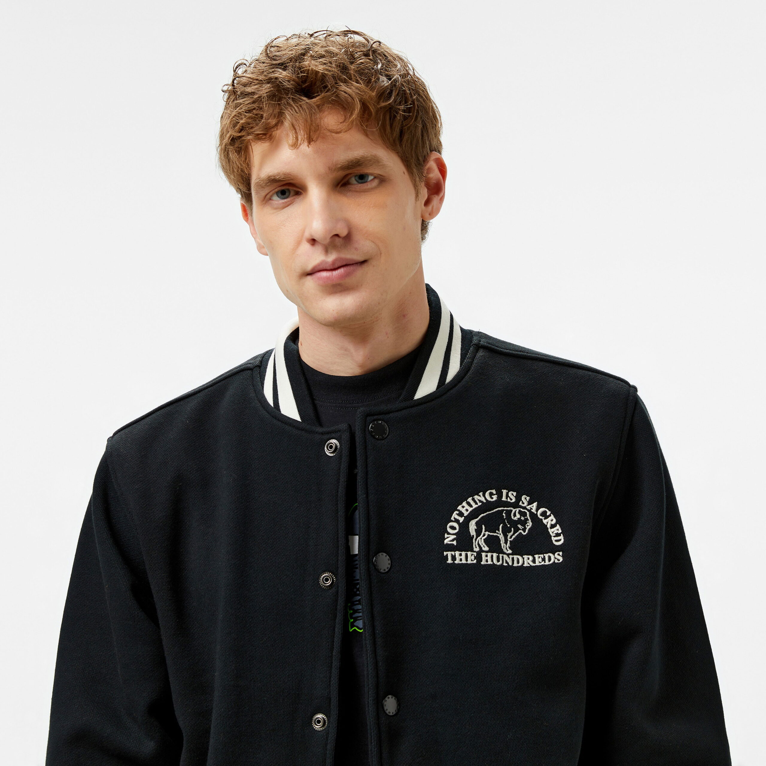 The Hundreds - کاپشن مشکی مردانه Team Fleece - تصویر 4
