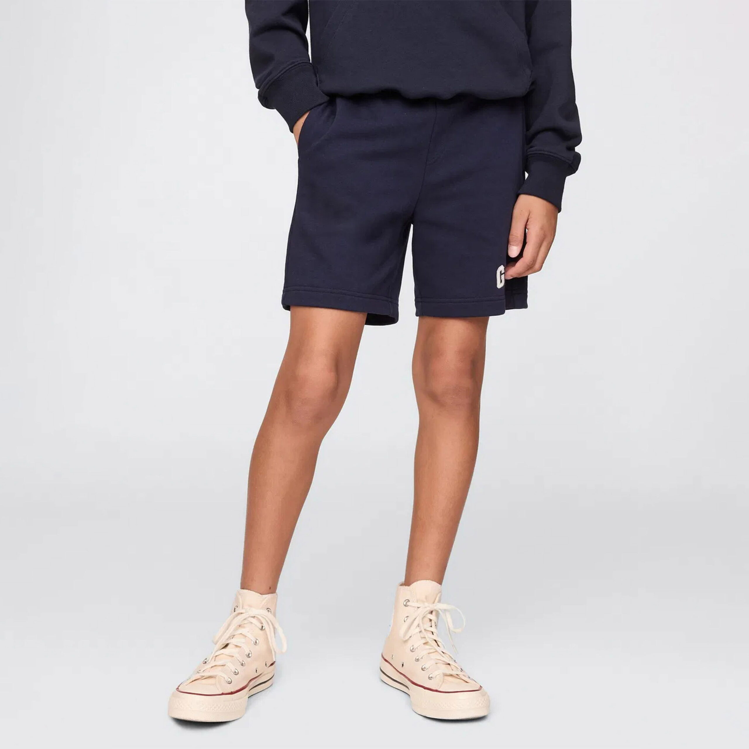 GAP - شلوارک بچهگانه گپ مدل French Terry Relaxed Fit سرمهای - تصویر 2