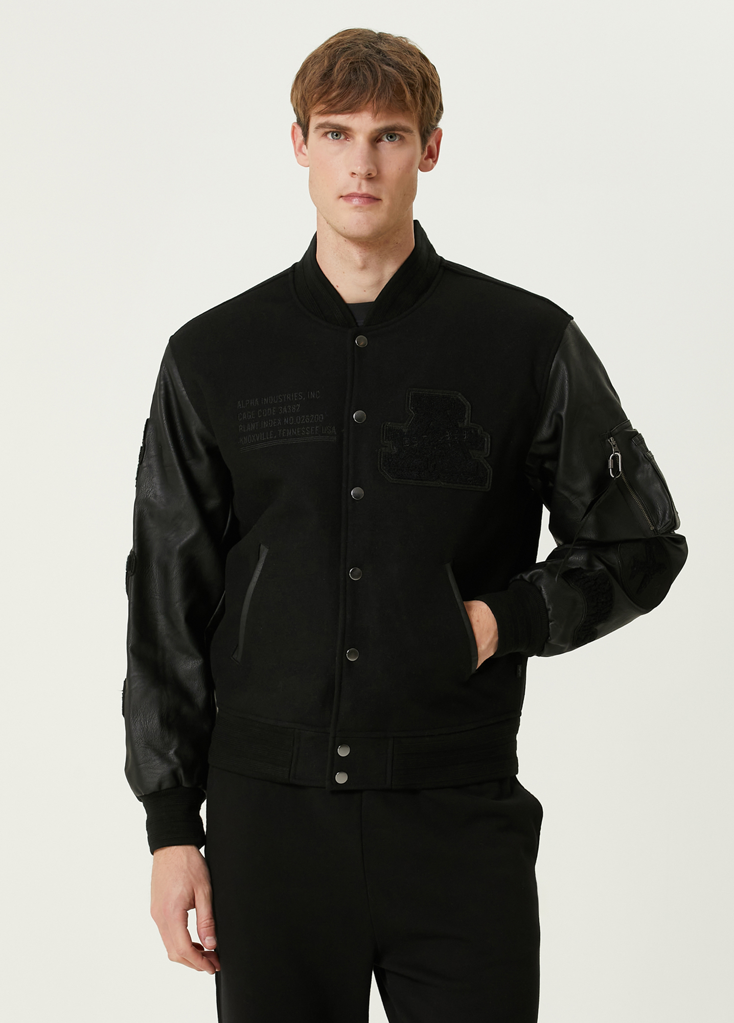 Alpha Industries - کاپشن بمبر پشمی مشکی MA-1