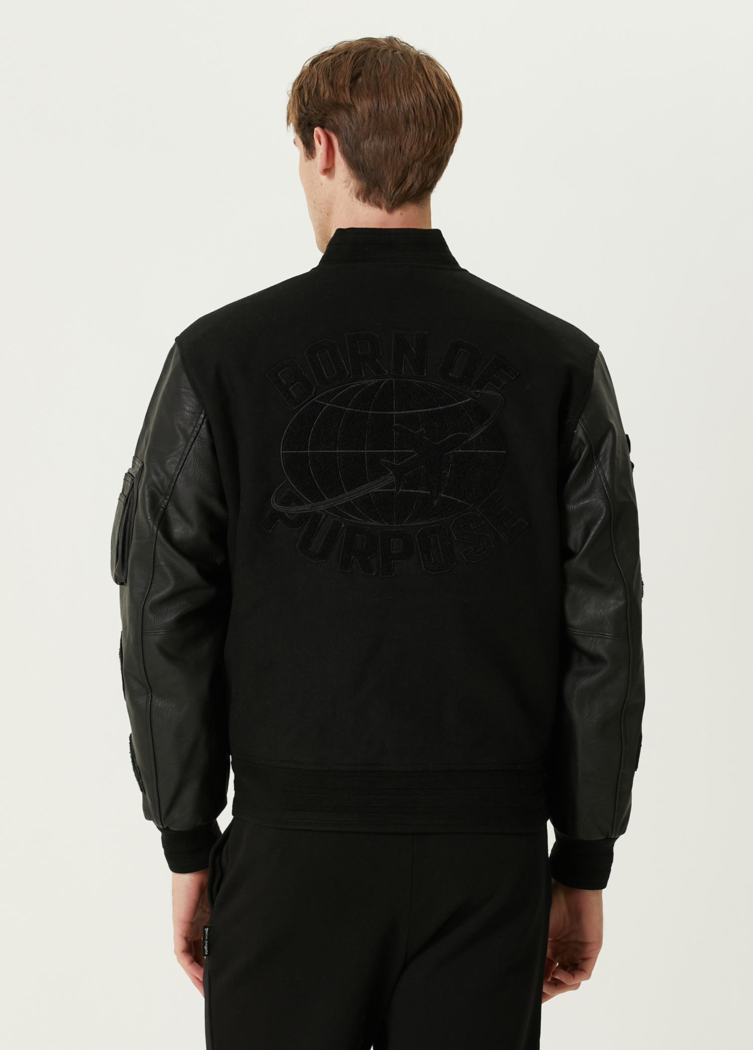 Alpha Industries - کاپشن بمبر پشمی مشکی MA-1 - تصویر 4
