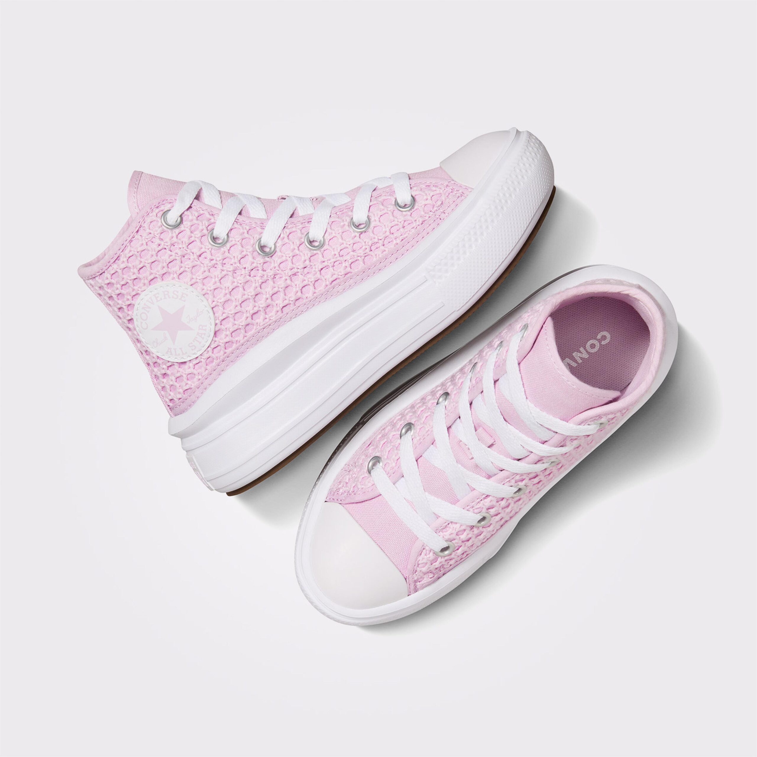 کفش کتانی کانورس چاک تیلور آل استار مدل Move Baby Pink Platform - تصویر 4